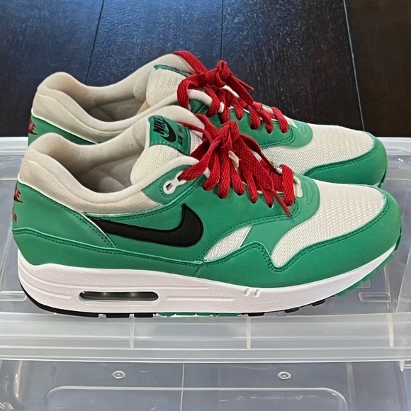 DS 2010 NIKE AIR MAX 1 NIKEID x HEINEKEN SHOES GREEN/RED/WHITE SZ MEN’S 8 RARE - Picture 3 of 14